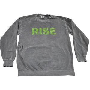 Comfort Colors Cannabis Sweatshirt Large Gray Rise Graphic Grunge 420 Streetwear